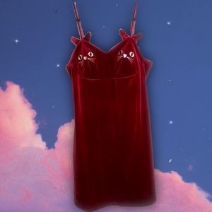 Red velvet cat dress